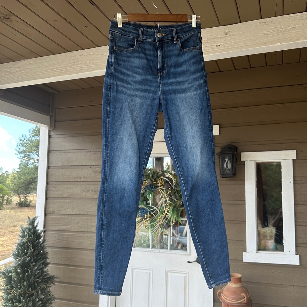 American Eagle - Curvy High-Rise Jeggings - Dark Wash - 4 Long